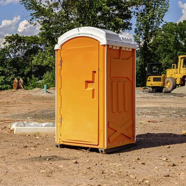 how often are the portable restrooms cleaned and serviced during a rental period in Annetta South